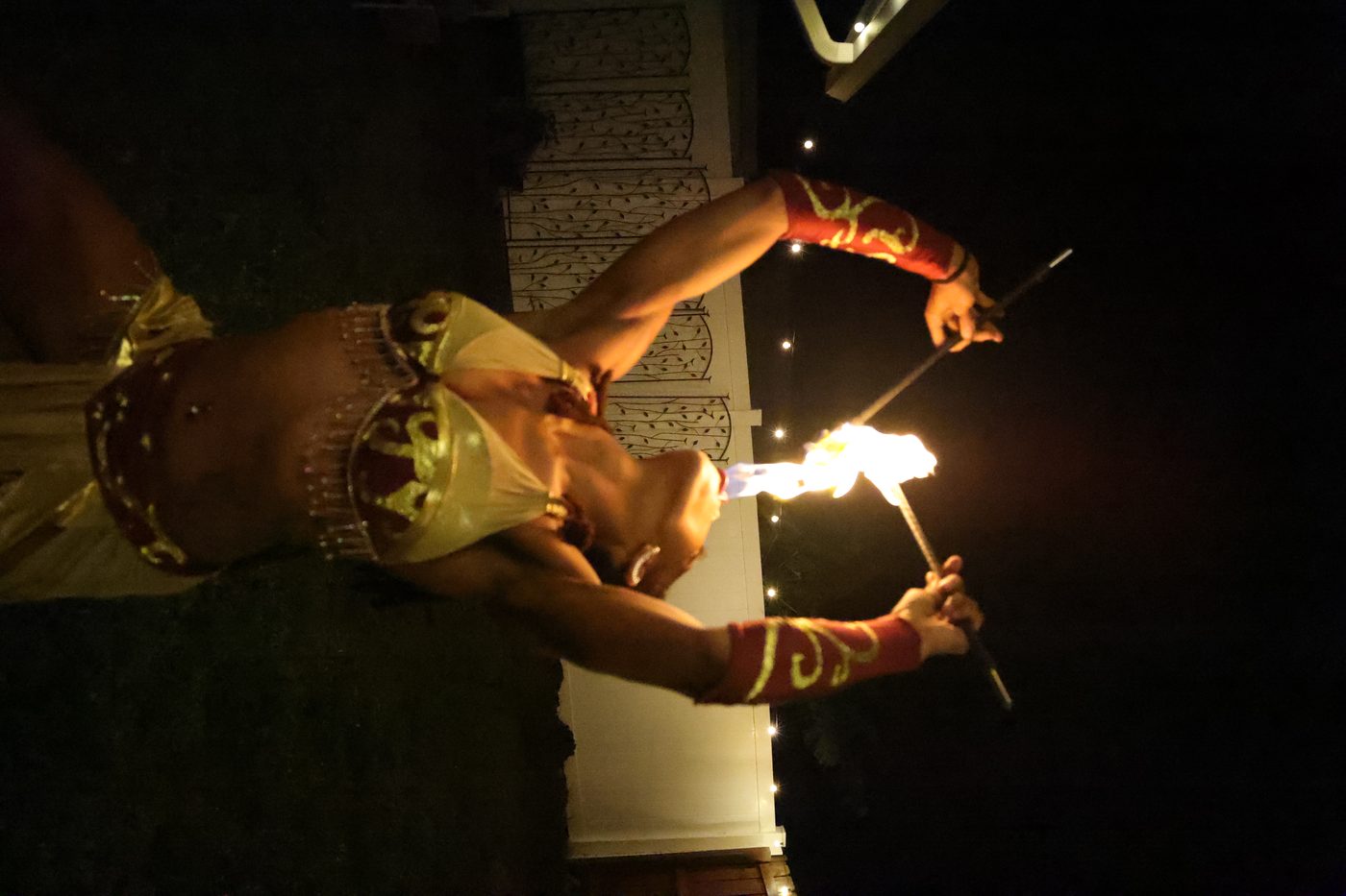 Fire eating performance